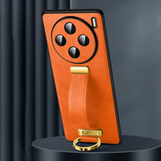 For vivo X100 SULADA PC + Leather Texture Skin Feel Shockproof Phone Case(Orange)