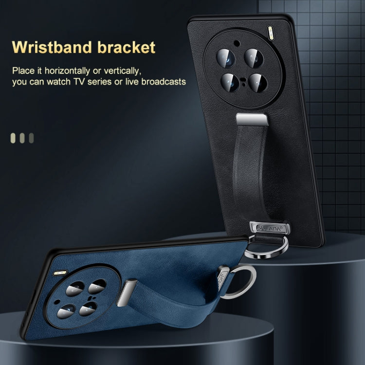 For vivo X100 SULADA PC + Leather Texture Skin Feel Shockproof Phone Case(Blue) - free shipping - PMC Jewellery - Order now!