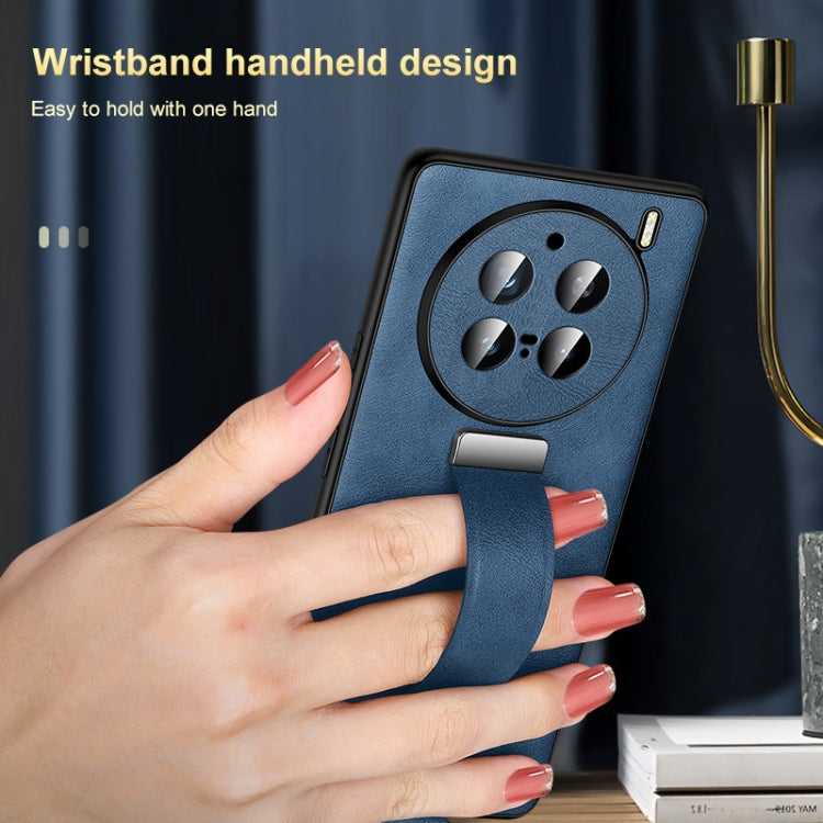 For vivo X100 SULADA PC + Leather Texture Skin Feel Shockproof Phone Case(Blue) - free shipping - PMC Jewellery - Order now!