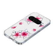 For Google Pixel 9 Colored Drawing Pattern Transparent TPU Phone Case(Sakura)