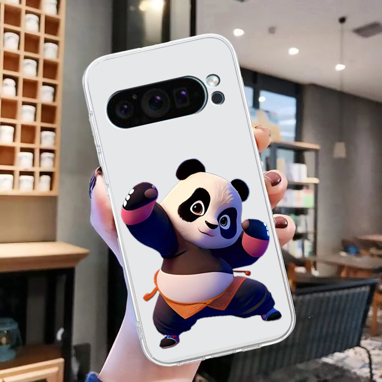 For Google Pixel 9 Colored Drawing Pattern Transparent TPU Phone Case(Panda) - Google Cases by PMC TechLife | Online Shopping South Africa | PMC TechLife | Buy Now Pay Later Mobicred