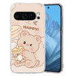 For Google Pixel 9 Colored Drawing Pattern Transparent TPU Phone Case(Bear) - Google Cases by PMC TechLife | Online Shopping South Africa | PMC TechLife | Buy Now Pay Later Mobicred