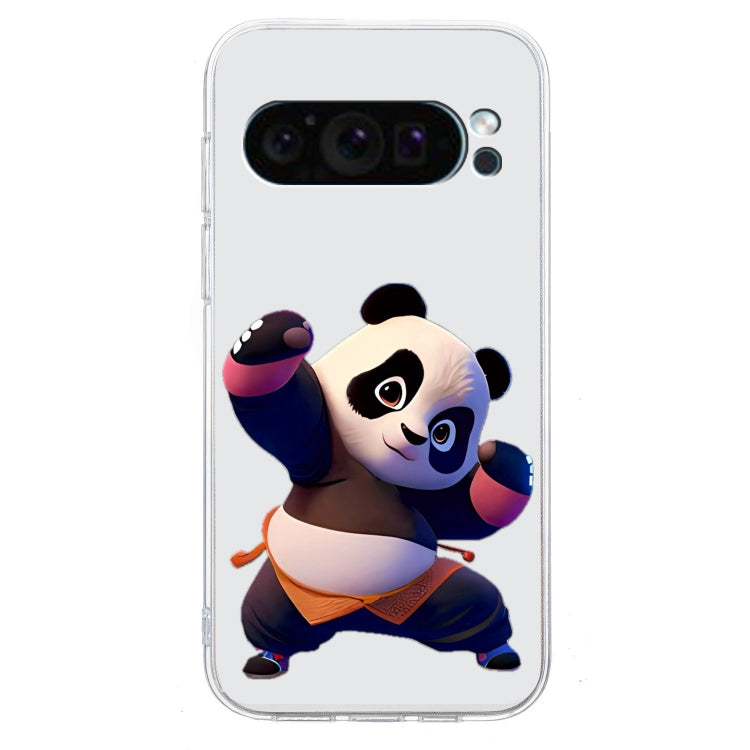 For Google Pixel 9 Pro Colored Drawing Pattern Transparent TPU Phone Case(Panda) - Google Cases by PMC TechLife | Online Shopping South Africa | PMC TechLife | Buy Now Pay Later Mobicred