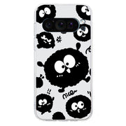 For Google Pixel 9 Pro Colored Drawing Pattern Transparent TPU Phone Case(Black Eye)