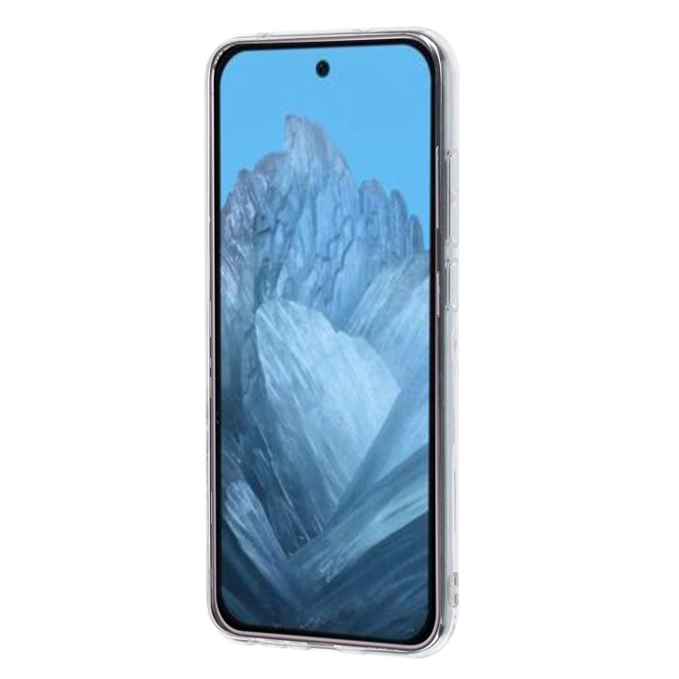 For Google Pixel 9 Pro Colored Drawing Pattern Transparent TPU Phone Case(White Flower) - Google Cases by PMC TechLife | Online Shopping South Africa | PMC TechLife | Buy Now Pay Later Mobicred