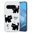 For Google Pixel 9 Pro Colored Drawing Pattern Transparent TPU Phone Case(Black Cat) - Google Cases by PMC TechLife | Online Shopping South Africa | PMC TechLife | Buy Now Pay Later Mobicred