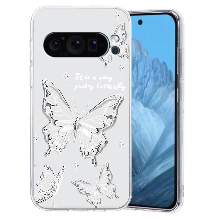 For Google Pixel 9 Pro Colored Drawing Pattern Transparent TPU Phone Case(Butterflies) - Google Cases by PMC TechLife | Online Shopping South Africa | PMC TechLife | Buy Now Pay Later Mobicred
