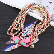 Mobile Phone Anti-lost Silk Scarf Full Coverage Long Lanyard(Brown)
