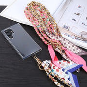 Mobile Phone Anti-lost Silk Scarf Full Coverage Long Lanyard(Brown)