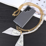 Mobile Phone Anti-lost Silk Scarf Half Pack Long Lanyard(Rose Red)
