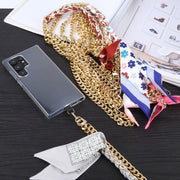 Mobile Phone Anti-lost Silk Scarf Half Pack Long Lanyard(Pink)