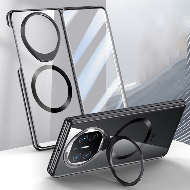 For Huawei Mate X5 Integrated MagSafe Metal Lens Holder PC Electroplating Phone Case(Black) - Huawei Cases by PMC TechLife | Online Shopping South Africa | PMC TechLife | Buy Now Pay Later Mobicred