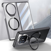 For Huawei Mate X5 Integrated MagSafe Metal Lens Holder PC Electroplating Phone Case(Black)