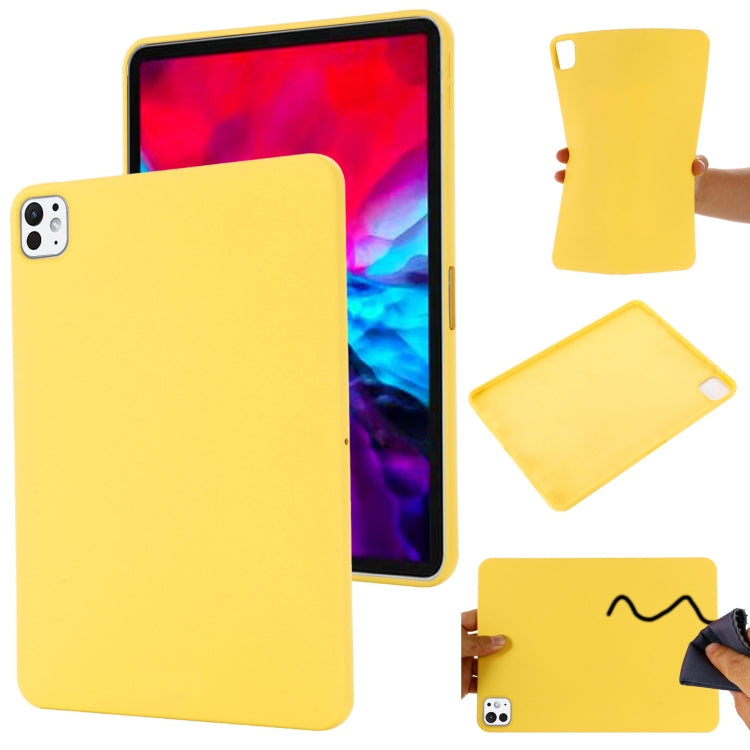 For iPad Pro 13 2024 Pure Color Liquid Silicone Shockproof Tablet Case(Yellow) - iPad Pro 13 2024 Cases by PMC TechLife | Online Shopping South Africa | PMC TechLife | Buy Now Pay Later Mobicred