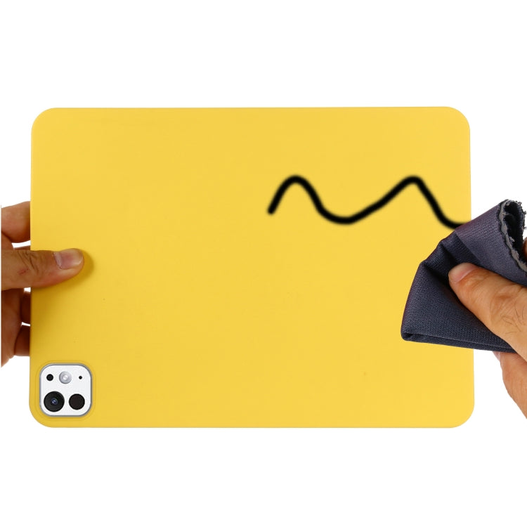For iPad Pro 11 2024 Pure Color Liquid Silicone Shockproof Tablet Case(Yellow) - iPad Pro 11 2024 Cases by PMC TechLife | Online Shopping South Africa | PMC TechLife | Buy Now Pay Later Mobicred