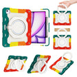 For iPad Air 13 2024 / 2025 Armor Portable Rotating Ring Holder Silicone Tablet Case with Pen Slot(Colorful Red) - free shipping - PMC TechLife - Order now!
