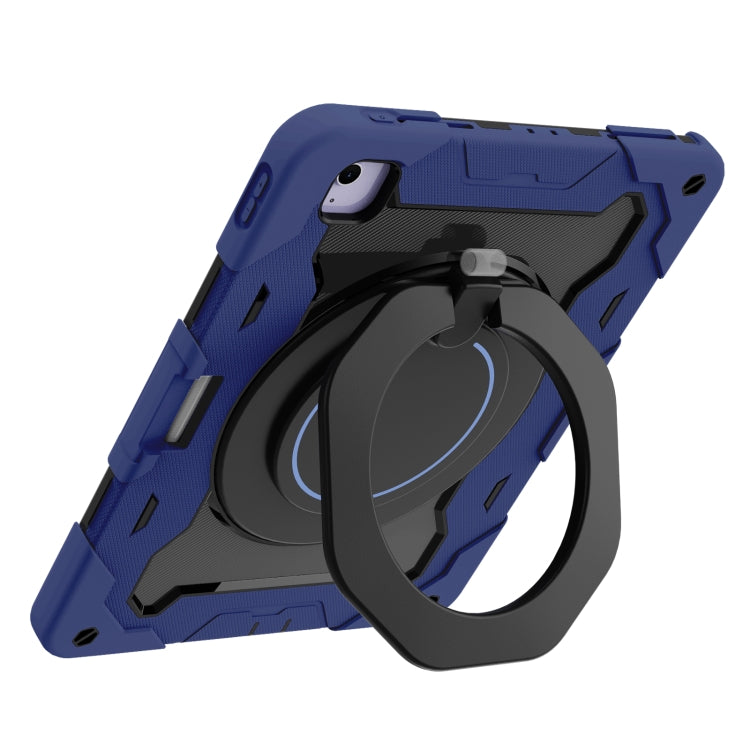 For iPad Air 13 2024 / 2025 Armor Portable Rotating Ring Holder Silicone Tablet Case with Pen Slot(Navy Blue) - iPad Air 13 2025 / 2024 Cases by PMC TechLife | Online Shopping South Africa | PMC TechLife | Buy Now Pay Later Mobicred