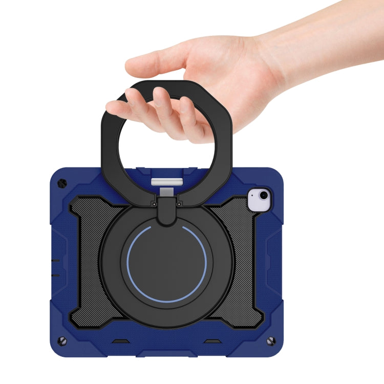 For iPad Air 13 2024 / 2025 Armor Portable Rotating Ring Holder Silicone Tablet Case with Pen Slot(Navy Blue) - iPad Air 13 2025 / 2024 Cases by PMC TechLife | Online Shopping South Africa | PMC TechLife | Buy Now Pay Later Mobicred