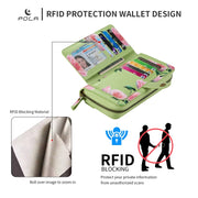 For Samsung Galaxy S24 Ultra 5G POLA Flower Multi-functional Zipper Wallet Leather Phone Case(Green)