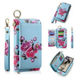 For Samsung Galaxy S24 Ultra 5G POLA Flower Multi-functional Zipper Wallet Leather Phone Case(Sky Blue) - Galaxy S24 Ultra 5G Cases by PMC Jewellery | Online Shopping South Africa | PMC Jewellery | Buy Now Pay Later Mobicred