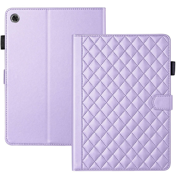 For Lenovo Tab M10 Plus 10.6 3rd Gen Rhombus Lattice Leather Smart Tablet Case(Purple)