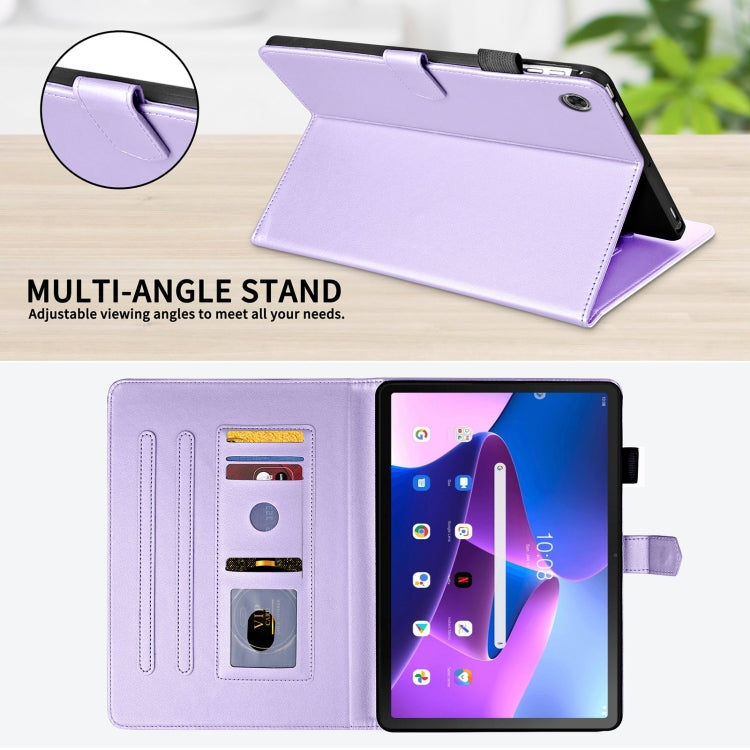 For Lenovo Tab M10 Plus 10.6 3rd Gen Rhombus Lattice Leather Smart Tablet Case(Purple) - Lenovo by PMC TechLife | Online Shopping South Africa | PMC TechLife | Buy Now Pay Later Mobicred