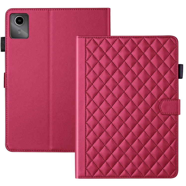 For Lenovo Tab M11 / Xiaoxin Pad 11 2024 Rhombus Lattice Leather Tablet Case(Red) - Lenovo by PMC Jewellery | Online Shopping South Africa | PMC Jewellery | Buy Now Pay Later Mobicred