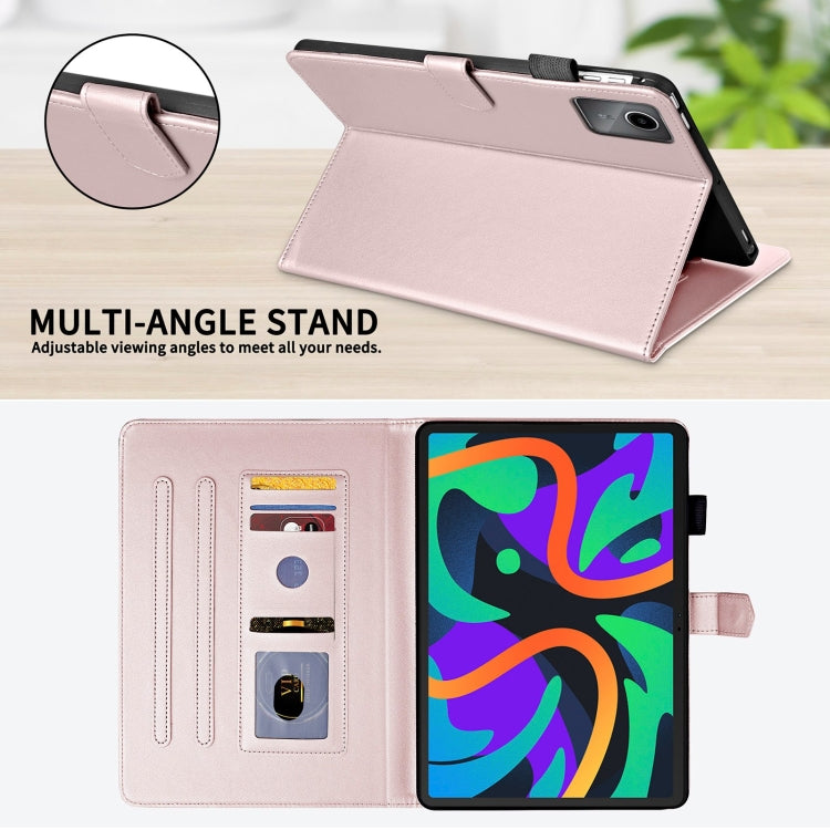For Lenovo Tab M11 / Xiaoxin Pad 11 2024 Rhombus Lattice Leather Tablet Case(Rose Gold) - free shipping - PMC Jewellery - Order now!