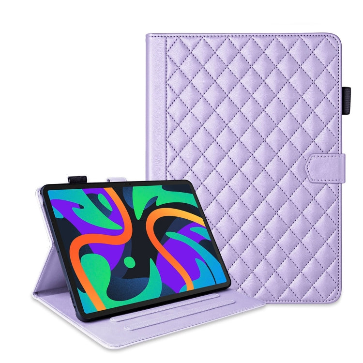 For Lenovo Tab M11 / Xiaoxin Pad 11 2024 Rhombus Lattice Leather Tablet Case(Purple) - Lenovo by PMC Jewellery | Online Shopping South Africa | PMC Jewellery | Buy Now Pay Later Mobicred