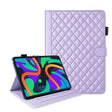For Lenovo Tab M11 / Xiaoxin Pad 11 2024 Rhombus Lattice Leather Tablet Case(Purple) - Lenovo by PMC Jewellery | Online Shopping South Africa | PMC Jewellery | Buy Now Pay Later Mobicred