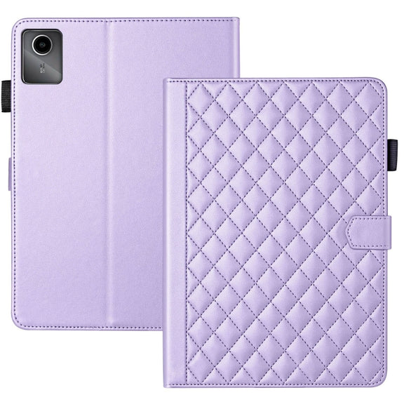 For Lenovo Tab M11 / Xiaoxin Pad 11 2024 Rhombus Lattice Leather Tablet Case(Purple)