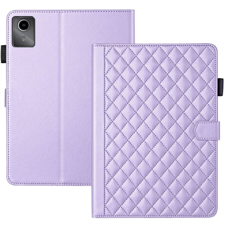 For Lenovo Tab M11 / Xiaoxin Pad 11 2024 Rhombus Lattice Leather Tablet Case(Purple)