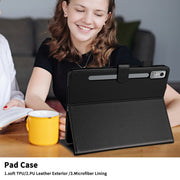 For Lenovo Xiaoxin Pad Pro 12.7 2023 Rhombus Lattice Leather Tablet Case(Black)