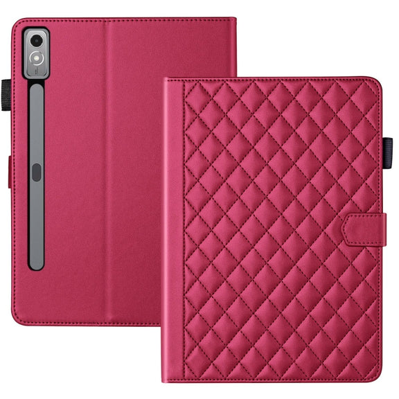 For Lenovo Xiaoxin Pad Pro 11.5 2023 Rhombus Lattice Leather Tablet Case(Red)
