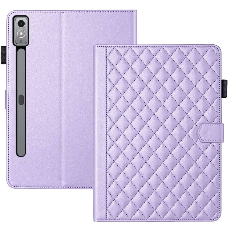 For Lenovo Xiaoxin Pad Pro 11.5 2023 Rhombus Lattice Leather Tablet Case(Purple)