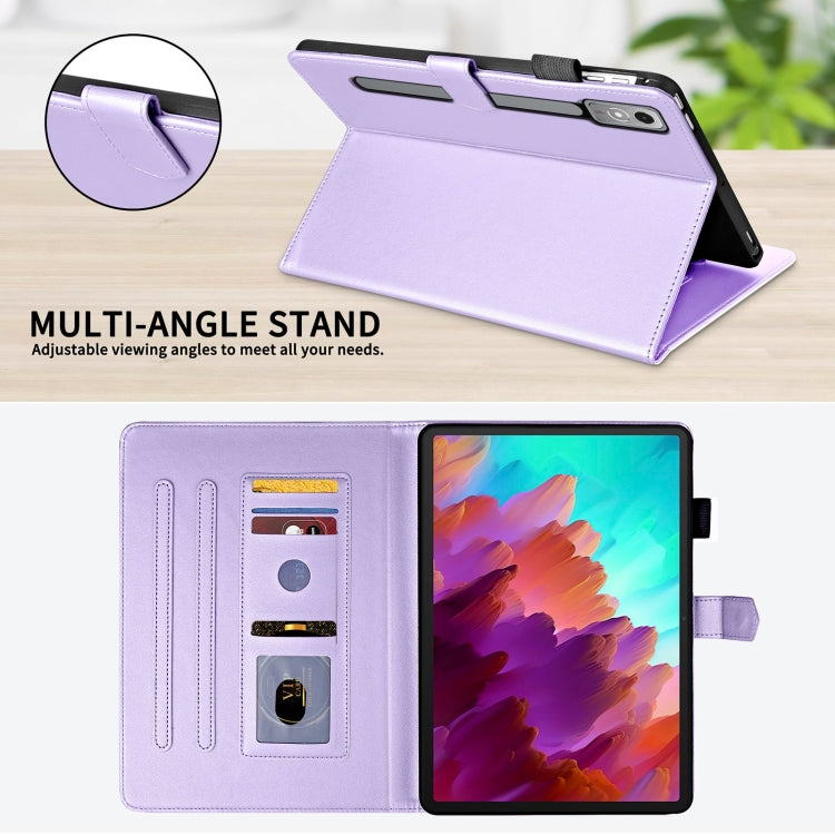 For Lenovo Xiaoxin Pad Pro 11.5 2023 Rhombus Lattice Leather Tablet Case(Purple)
