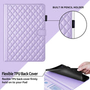 For Lenovo Xiaoxin Pad Pro 11.5 2023 Rhombus Lattice Leather Tablet Case(Purple)