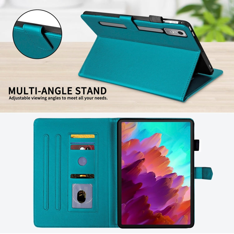 For Lenovo Xiaoxin Pad Pro 11.5 2023 Rhombus Lattice Leather Tablet Case(Dark Green)