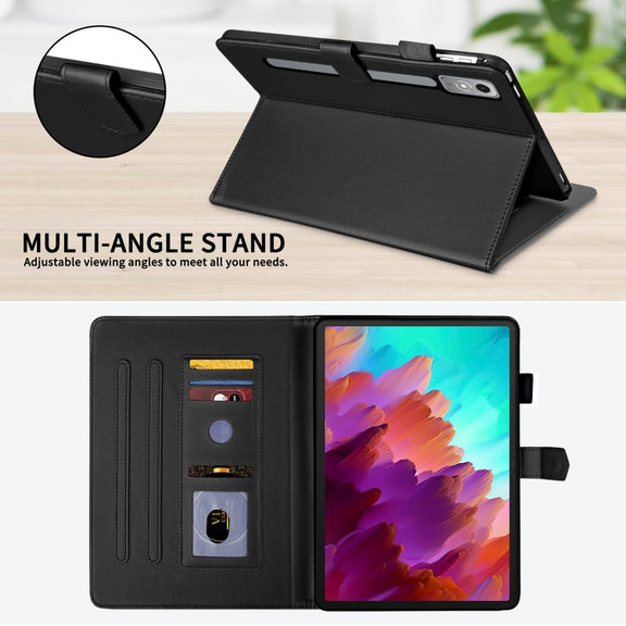 For Lenovo Xiaoxin Pad Pro 11.5 2023 Rhombus Lattice Leather Tablet Case(Black)