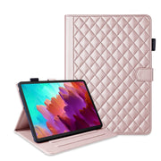 For Lenovo Tab P11 Gen 2 Rhombus Lattice Leather Tablet Case(Rose Gold)