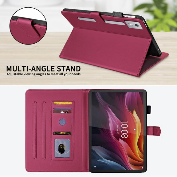 For Lenovo Xiaoxin Pad Pro 12.7 2025 Rhombus Lattice Leather Tablet Case(Red)