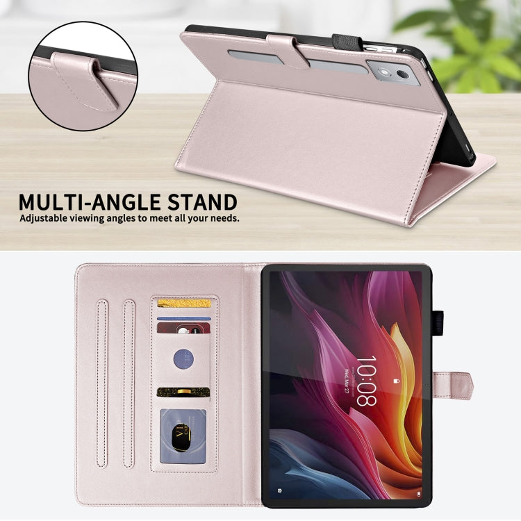 For Lenovo Xiaoxin Pad Pro 12.7 2025 Rhombus Lattice Leather Tablet Case(Rose Gold) - Lenovo by PMC TechLife | Online Shopping South Africa | PMC TechLife | Buy Now Pay Later Mobicred
