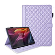 For Lenovo Xiaoxin Pad Pro 12.7 2025 Rhombus Lattice Leather Tablet Case(Purple) - Lenovo by PMC TechLife | Online Shopping South Africa | PMC TechLife | Buy Now Pay Later Mobicred