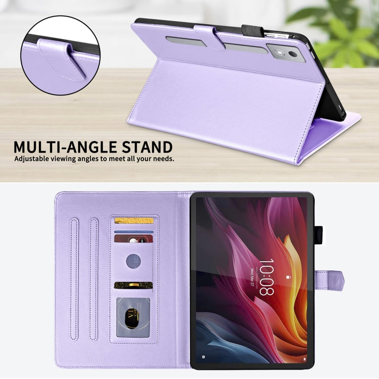 For Lenovo Xiaoxin Pad Pro 12.7 2025 Rhombus Lattice Leather Tablet Case(Purple) - Lenovo by PMC TechLife | Online Shopping South Africa | PMC TechLife | Buy Now Pay Later Mobicred