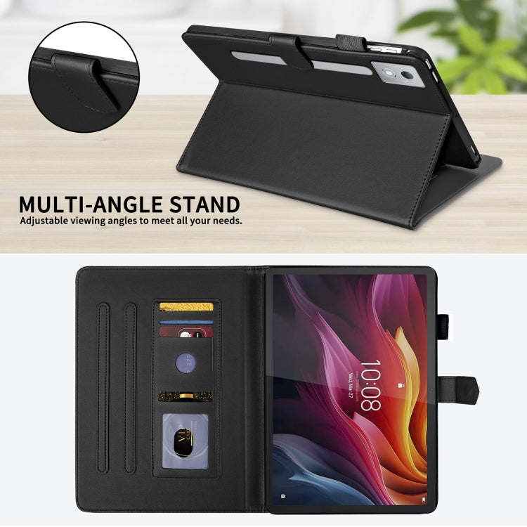 For Lenovo Xiaoxin Pad Pro 12.7 2025 Rhombus Lattice Leather Tablet Case(Black)