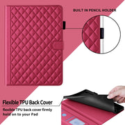 For Honor Pad 9 Rhombus Lattice Leather Tablet Case(Red)