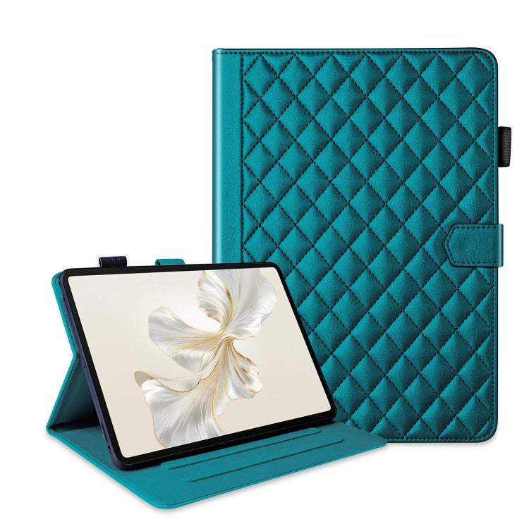 For Honor Pad 9 Rhombus Lattice Leather Tablet Case(Dark Green) - Honor by PMC TechLife | Online Shopping South Africa | PMC TechLife | Buy Now Pay Later Mobicred