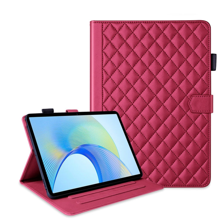 For Honor Pad X9 / X8 Pro Rhombus Lattice Leather Tablet Case(Red) - Honor by PMC TechLife | Online Shopping South Africa | PMC TechLife | Buy Now Pay Later Mobicred