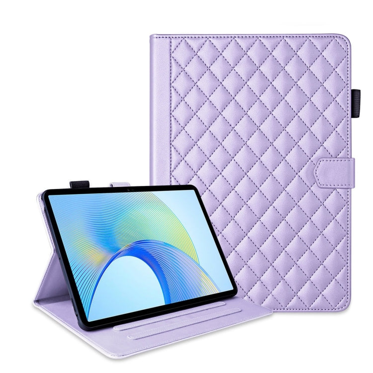 For Honor Pad X9 / X8 Pro Rhombus Lattice Leather Tablet Case(Purple) - Honor by PMC TechLife | Online Shopping South Africa | PMC TechLife | Buy Now Pay Later Mobicred