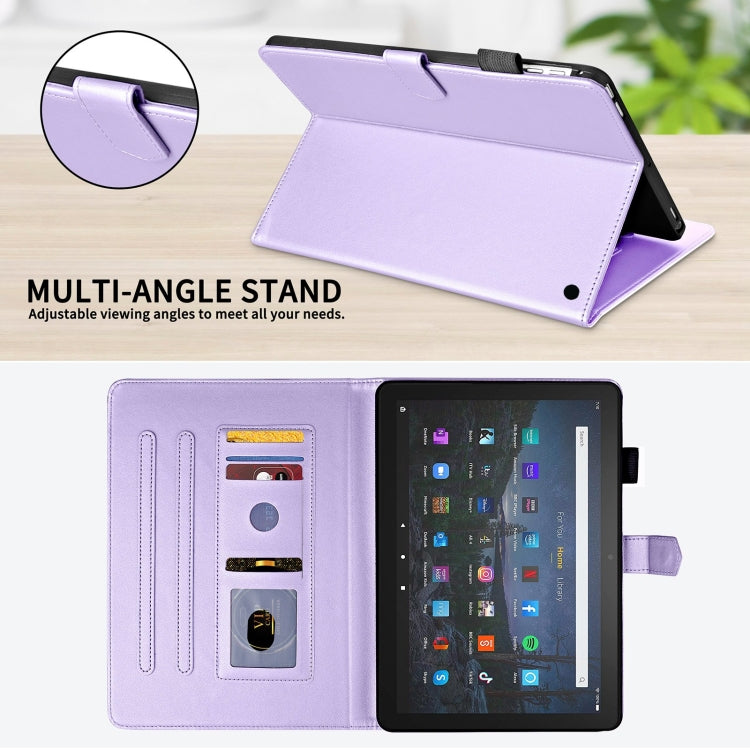 For Amazon Kindle Fire HD10 2023 Rhombus Lattice Leather Tablet Case(Purple) - Amazon by PMC TechLife | Online Shopping South Africa | PMC TechLife | Buy Now Pay Later Mobicred